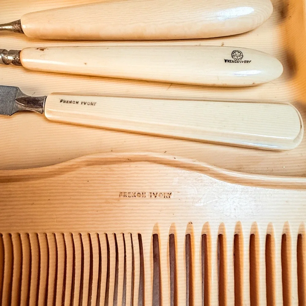 French Ivory Vintage Vanity Set